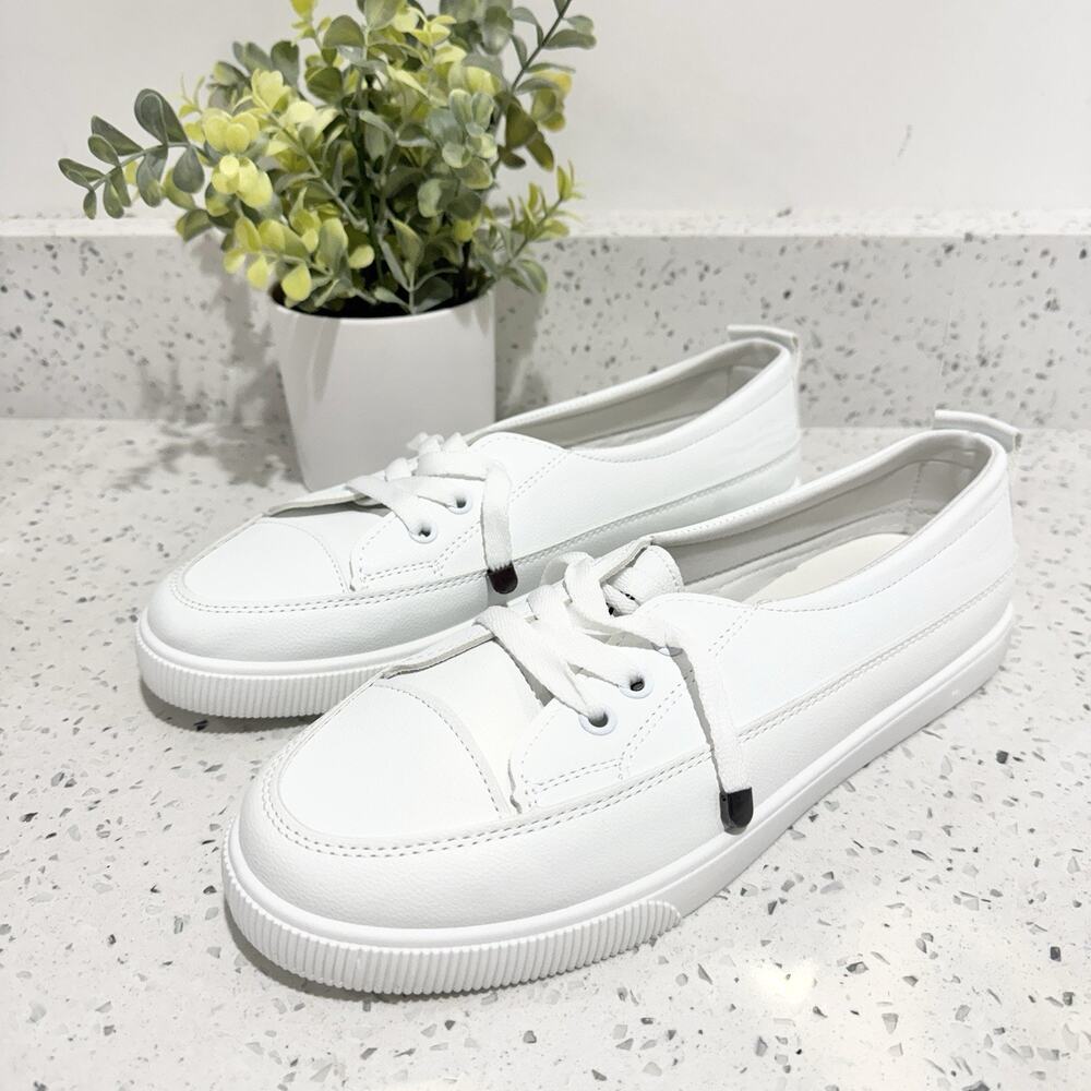 JIUYOU Faux Leather White Fashion Sneakers Size 42 us 10 KD